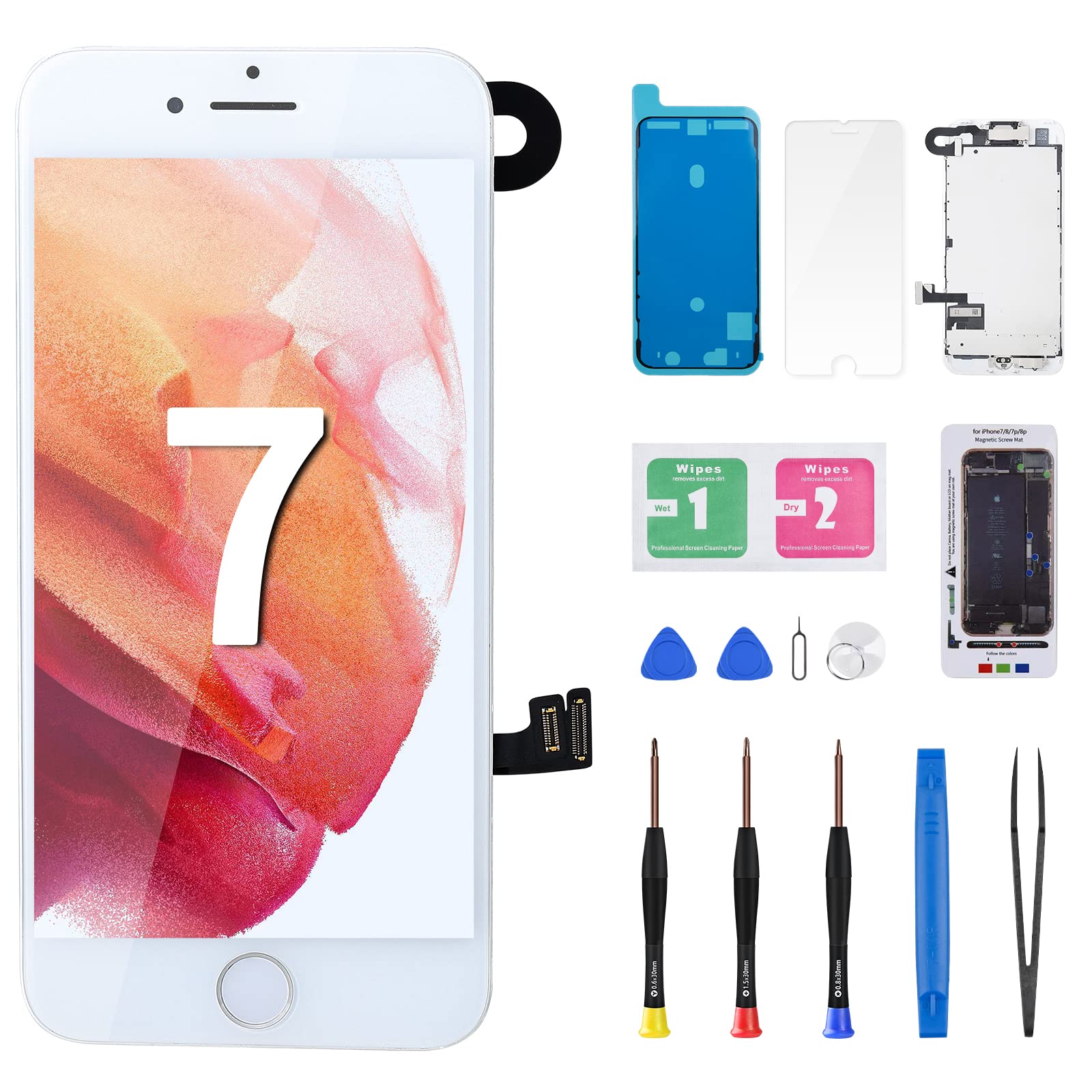 Amazon | iPhone 7用 スクリーン 交換用 ホワイト 4.7インチ